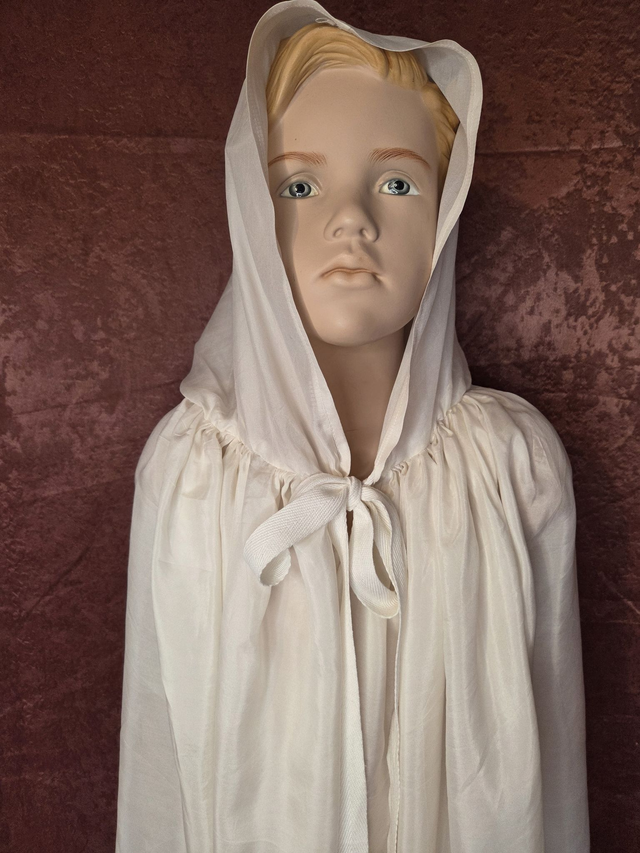 Cape de déguisement blanche à ruban blanc