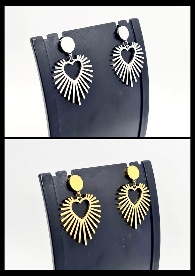 Clous d'oreilles "Jane" en acier inoxydable or et argent 