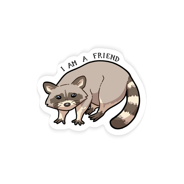 Raccoon Friend vinyl sticker