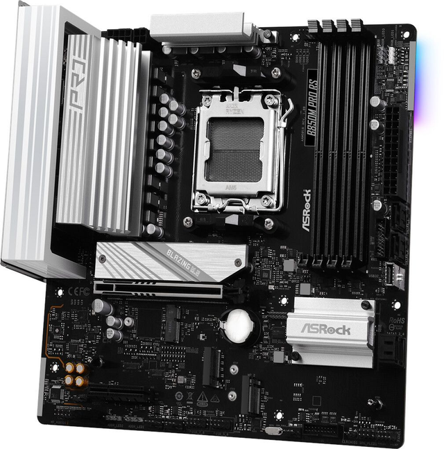 02.2.0128 – Scheda Madre ASRock B850M Pro RS – Micro‑ATX professionale nera per Ryzen 7000/8000/9000