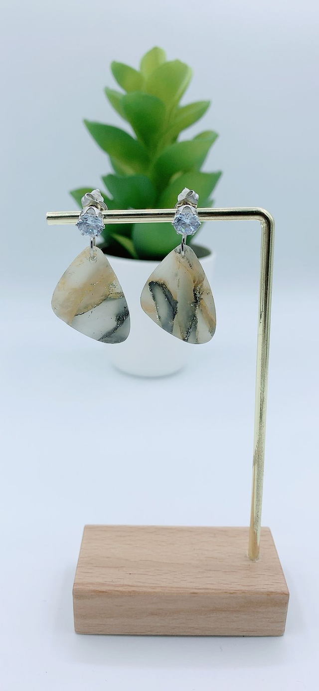 Boucles d'Oreilles "Marbre Chic"