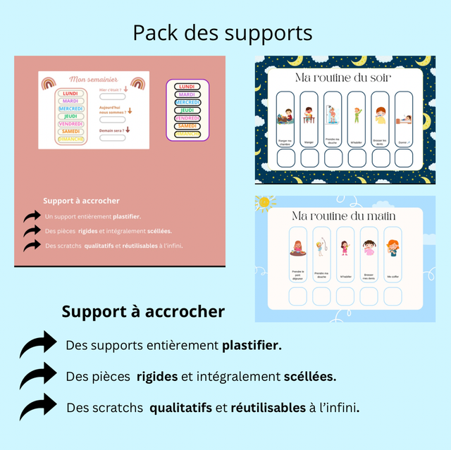 Pack Semainier/routine matin / routine soir 