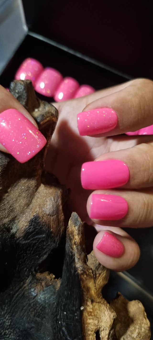 Rose Fluo pailleté Carré S