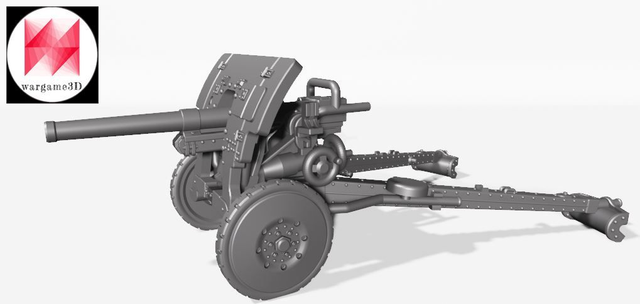 Wargame3D - 1/72 FN 47mm Model 31 Anti-Tank gun firing version