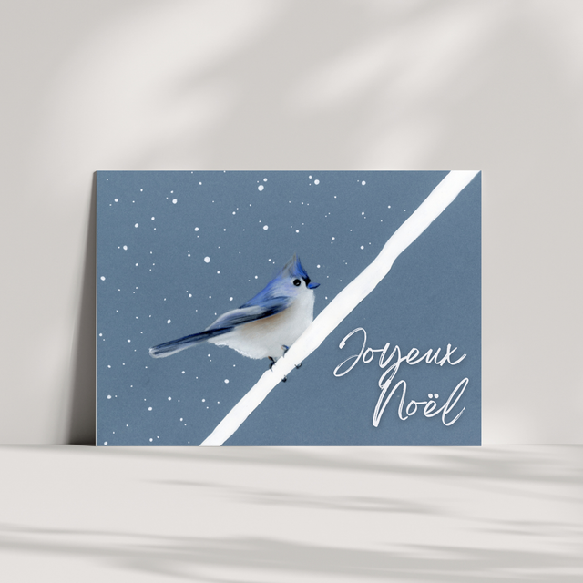 Carte de voeux - Mésange tri-color N°1