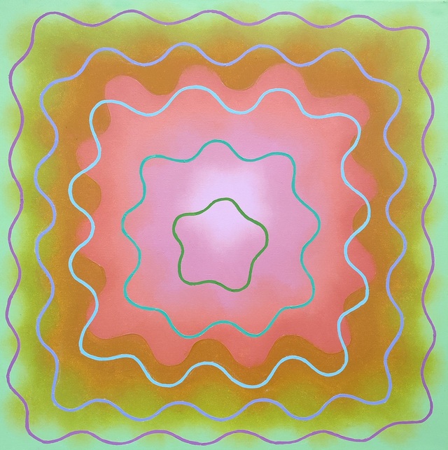 Ekran - fale, 100x100 olej płótno 2014