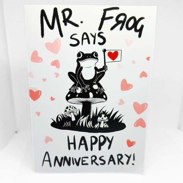 Mr Frog Anniversary Card