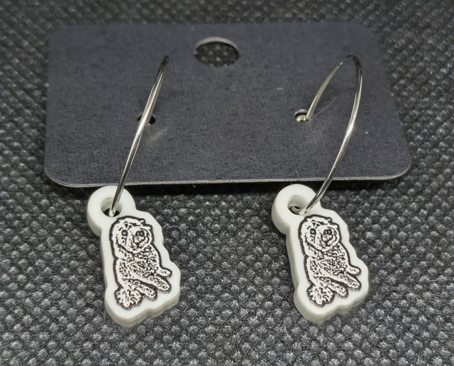 Cavapoo acrylic hyperallegenic 20mm wire hoops earrings