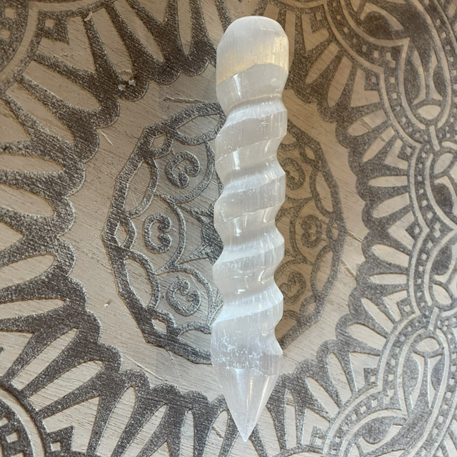 Selenite Spiral Wand