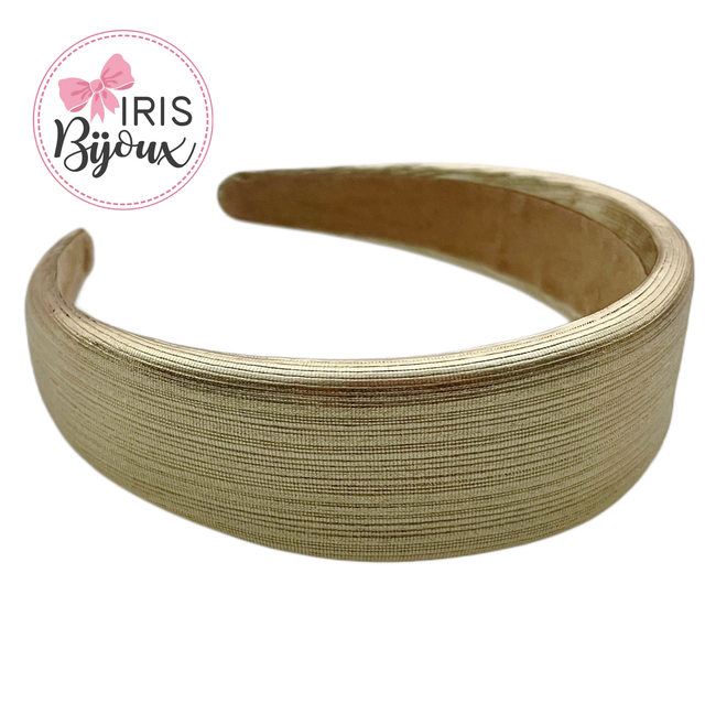 Cerchietto largo striato oro 