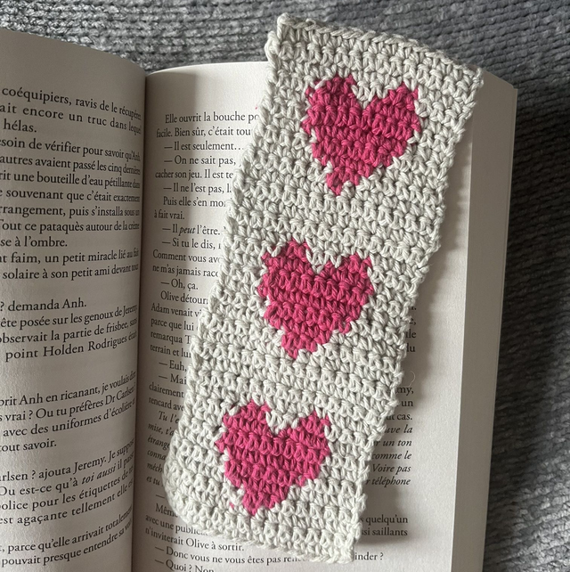 Marque page cœur 
