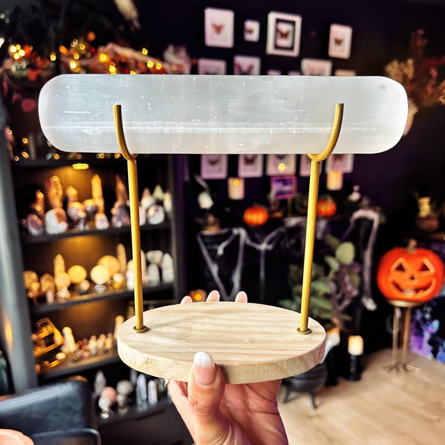 Selenite Rod on Stand