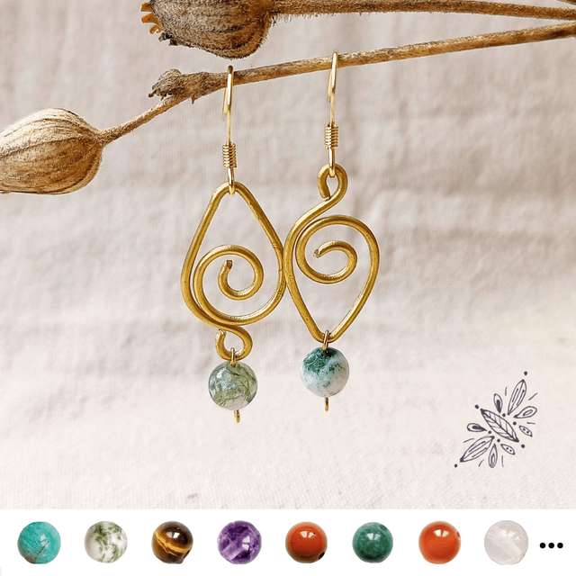 Boucle spirale asymétrique en laiton