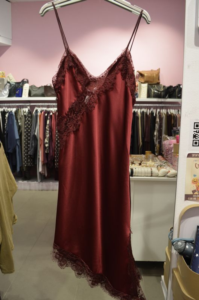 Vestido Lencero Encaje Delante