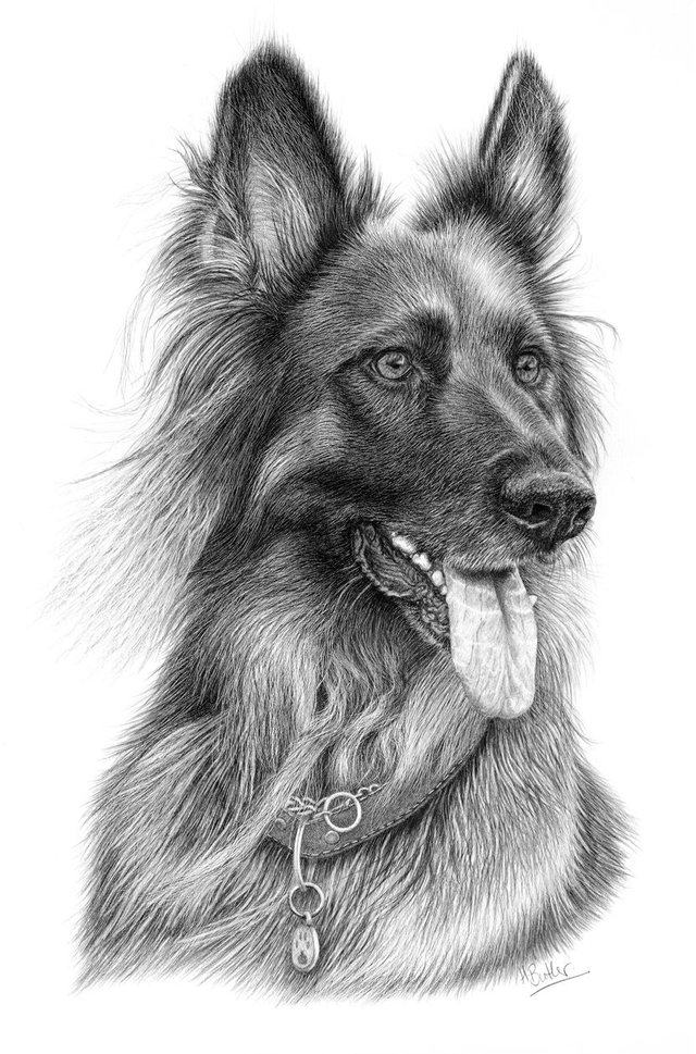 'Smiling.' Original framed graphite pencil drawing.