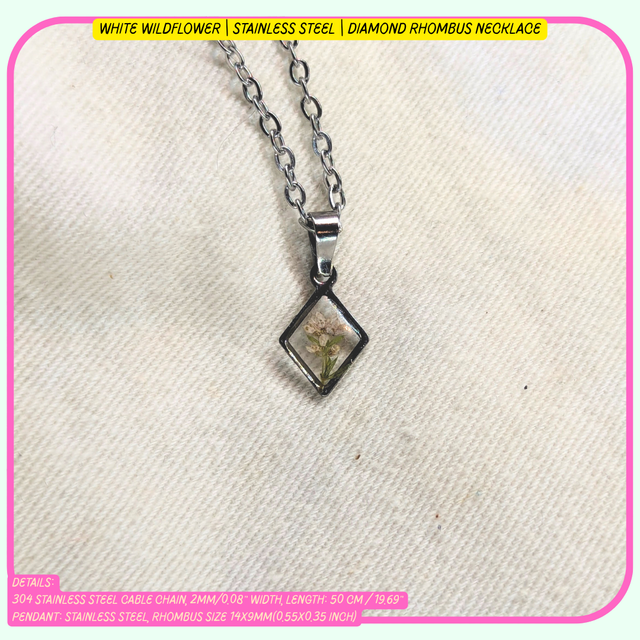 "Diamond" Rhombus Pendant | Necklaces | Real Flowers