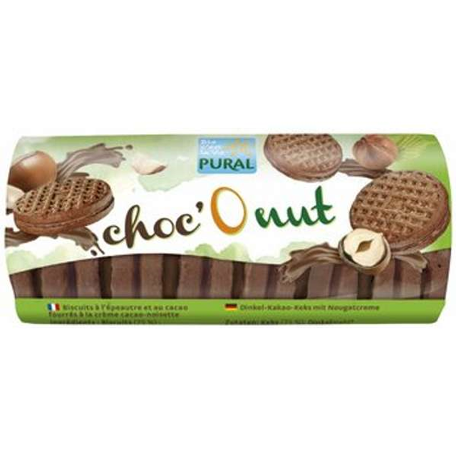 Pural Choc'O nut Dinkel-Kakao-Keks mit Nougatcreme 85g