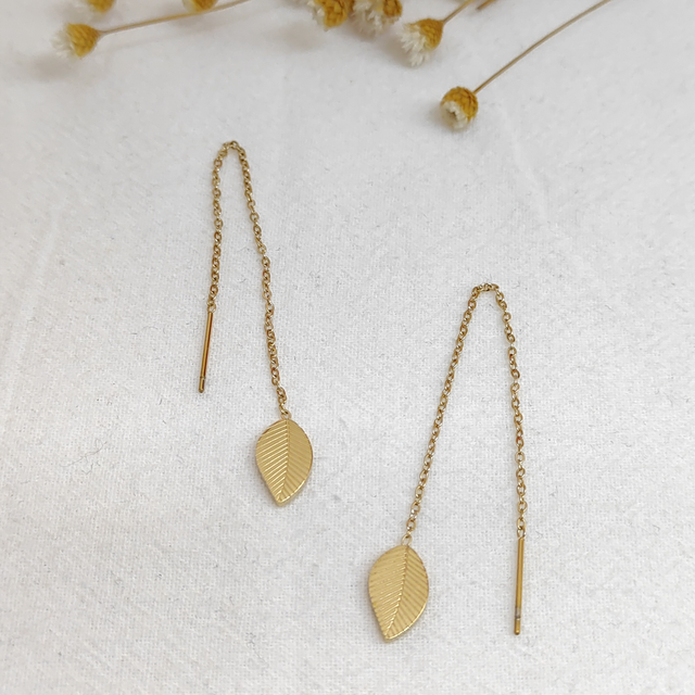 Boucle feuille pendante 