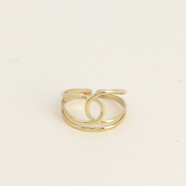 Bague ligne courbée