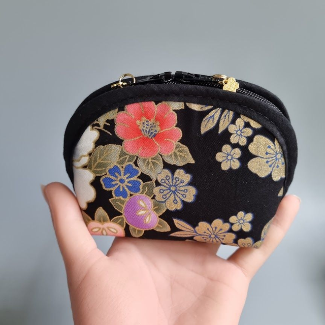 Porte-monnaie arrondi "Kanako noir"