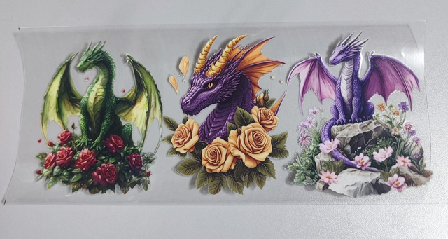 DTF Aufklebe-Folie ca 24x11cm Drachen 