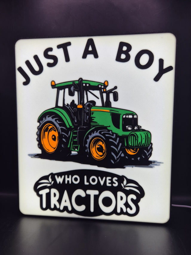 Light Up Sign Just A Boy Who Loves Tractors