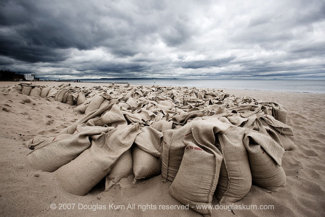 Sandbags On Portobello Beach