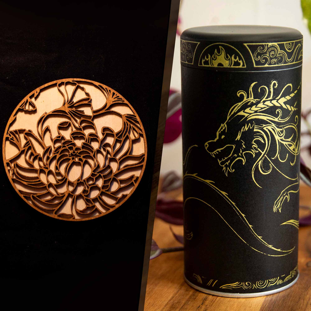 Pack complet dragon - Tasse, sous tasse + boîte à thé