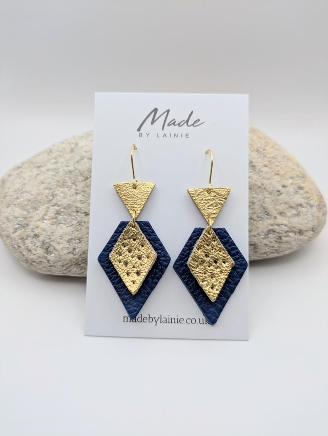 Textured Geo Drop Earrings