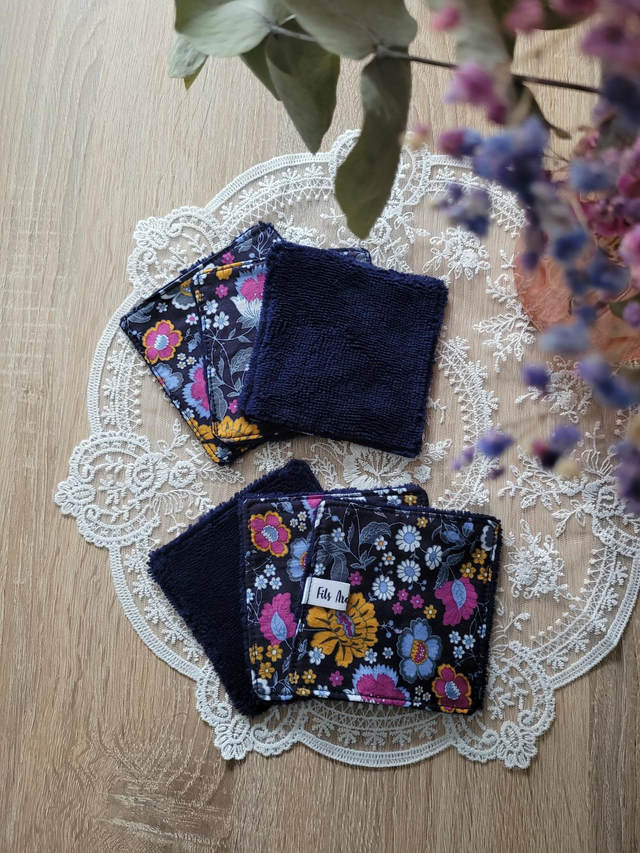 Lingettes Fleurs Vintages / marine