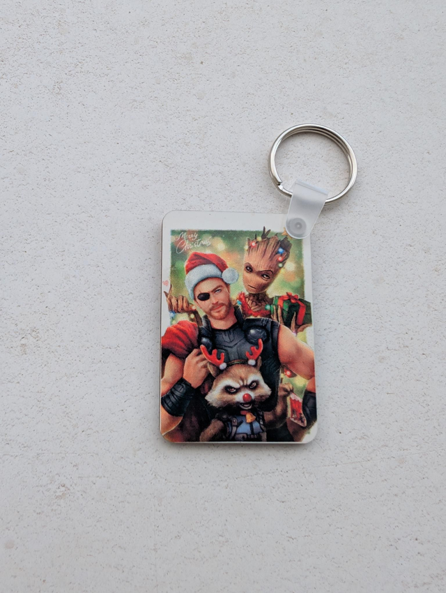 Portes clés sublimation Thor, Rocket et Groot 