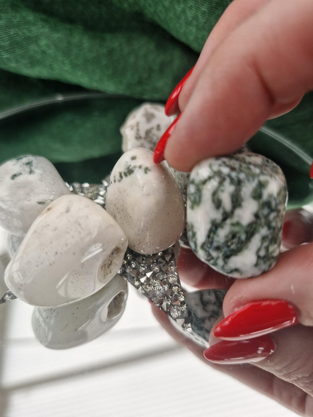 Moss agate Tumblestone