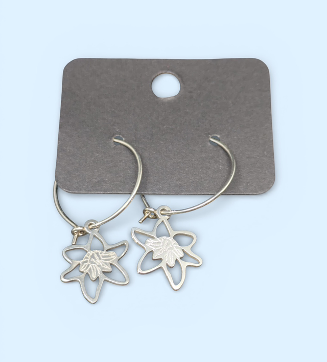 Sterling silver 20mm hoop Lily earrings 
