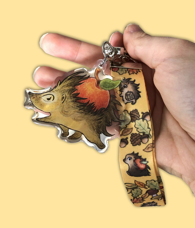 Hedgehog lanyard charm