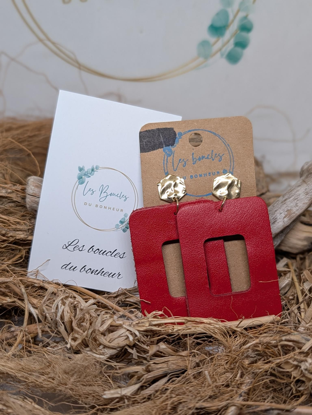 Boucles d'oreilles sully rouge su008