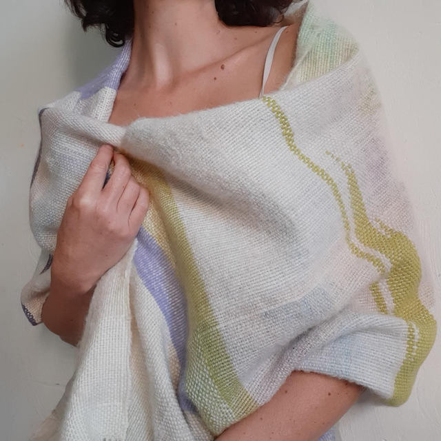 Etole tissé main alpaga et soie