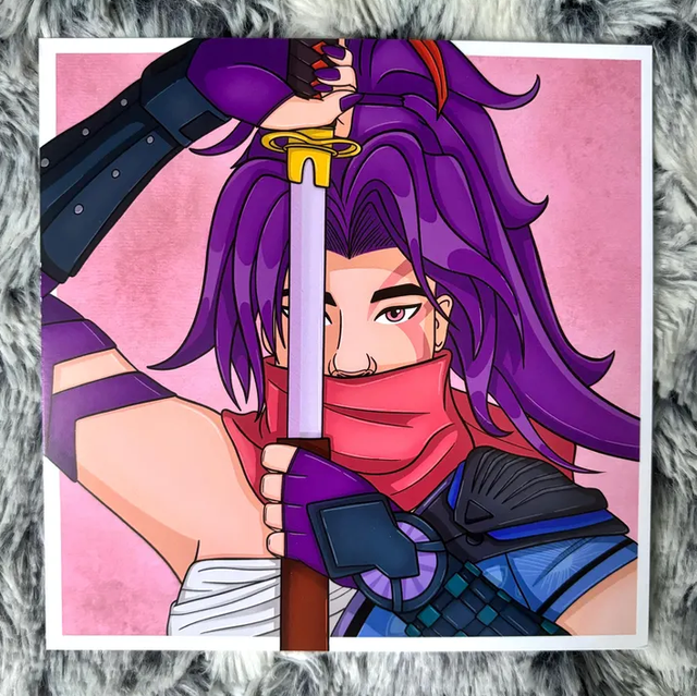 Psylocke Rivals Square Portrait Print