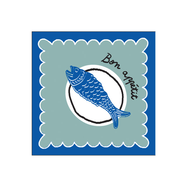 Serviette papier poisson bleu