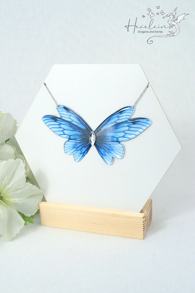 Nightfall Waves Large Fairy Wings Necklace 