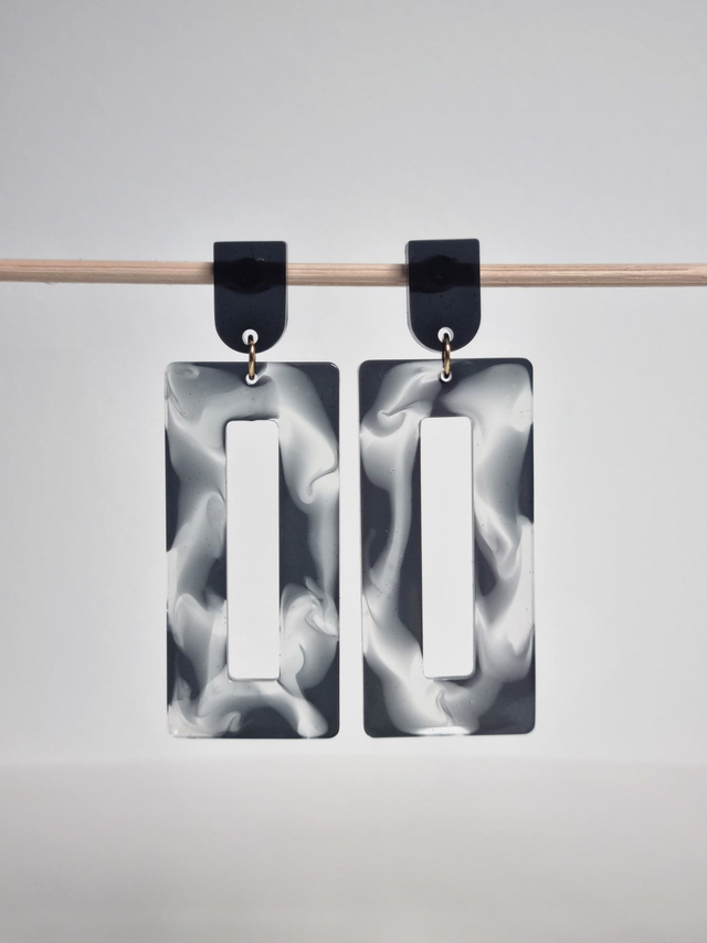 Rectangle : noir marbré