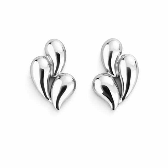 Pendientes acero plateado 