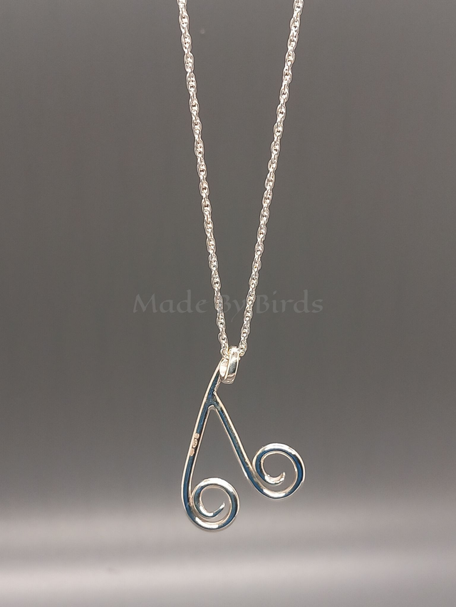 Freeform Swirls Sterling Silver Pendant Necklace