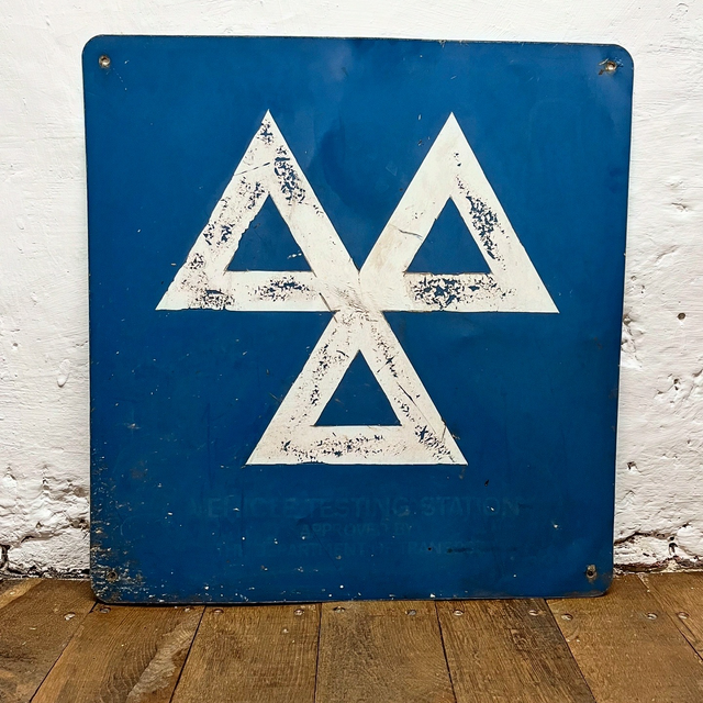 Vintage M.O.T Testing Station Original Garage Workshop Sign 