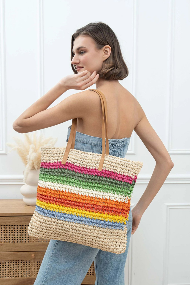 Sac cabas multicolore