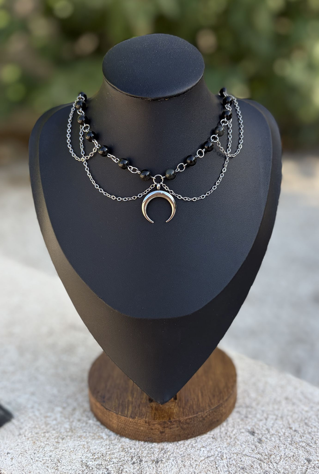 Collier Lómë - Obsidienne 