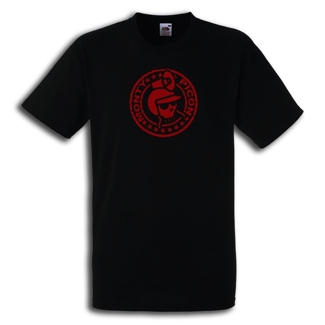 T-shirt noir en coton bio //  Logo rouge