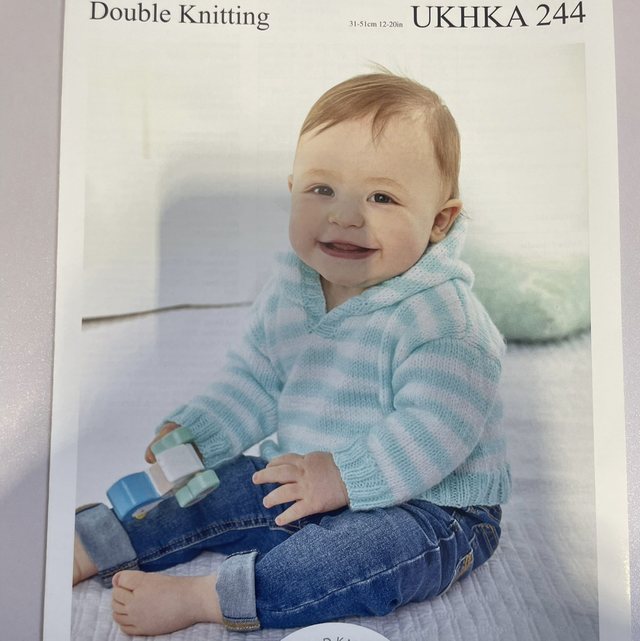 Double Knitting UKHKA Pattern 244 Hoodies and Sweater
