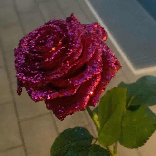 Single Glitter Rose