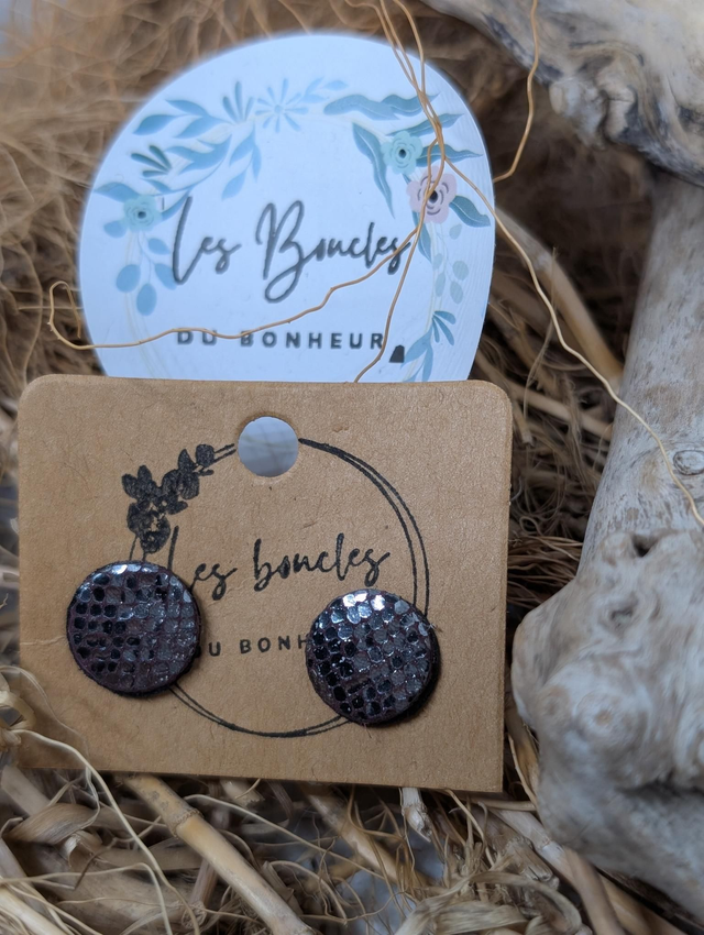 Boucles d&#039;oreilles puces argenté pu087