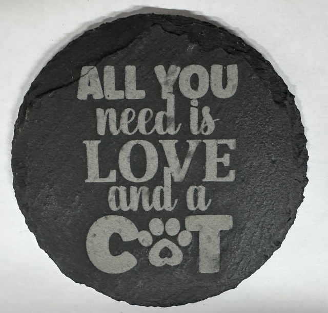 All you need is love and a Cat Slate Coaster